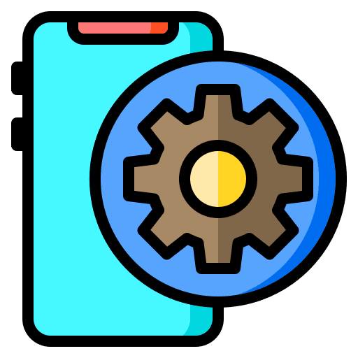 Configuration app development metal gear smartphone icon