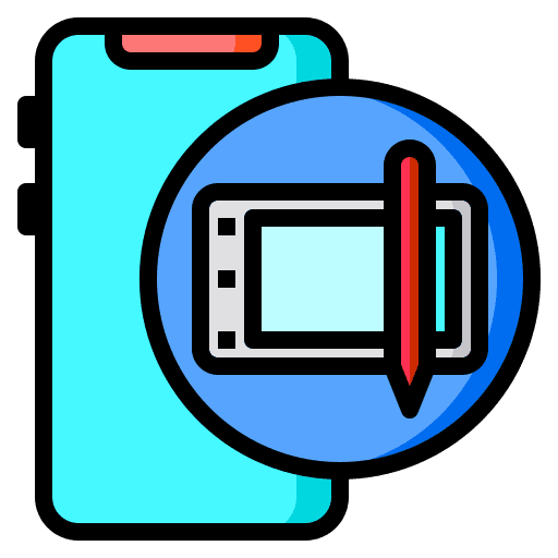 Drawing pencil smartphone technology icon Drawing pencil smartphone technology icon