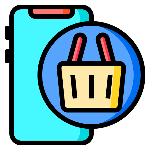 Online shopping smart cart mobile eshop icon Online shopping smart cart mobile eshop icon