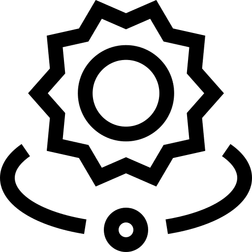 Sun celestial body orbit education icon