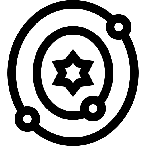 Solar system universe science astronomy icon