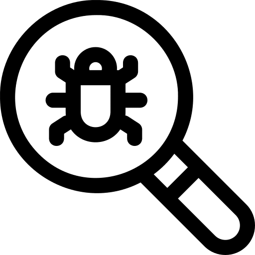 Bug seo and web protection search icon