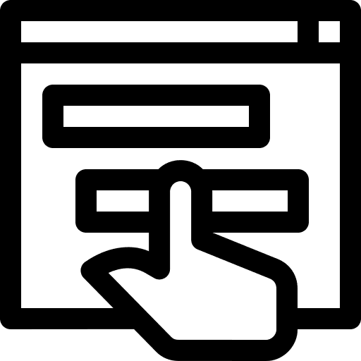 Click hand desktop computer interactions icon