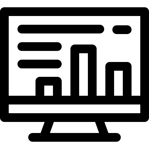 Statistics computer business and finance monitor icon