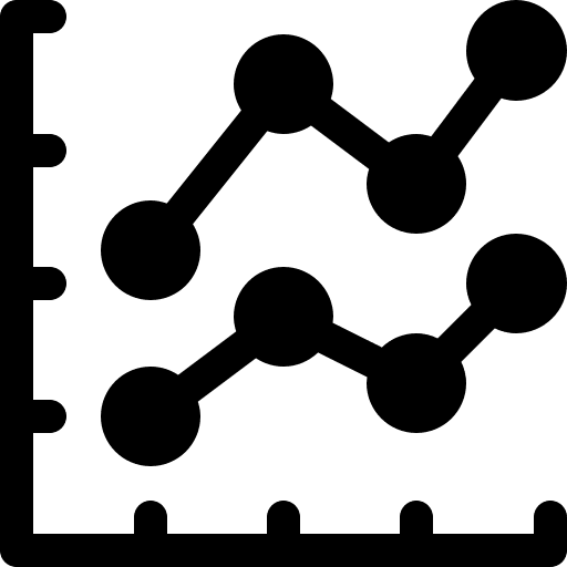 Graph line chart graphics performance icon