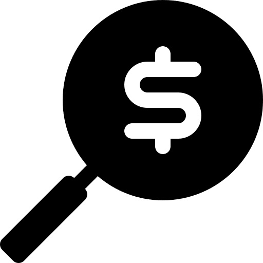 Search loupe dollar business and finance icon