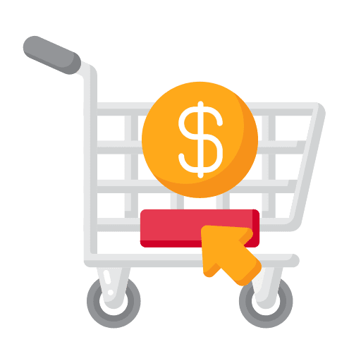 Purchase construction and tools shop shopping basket icon