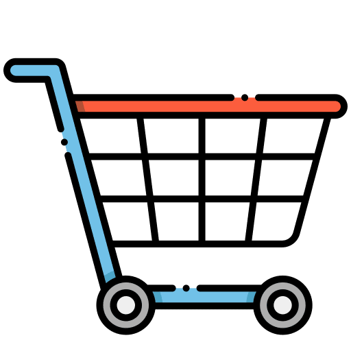 Shopping cart mobile store supermarket grow shop icon