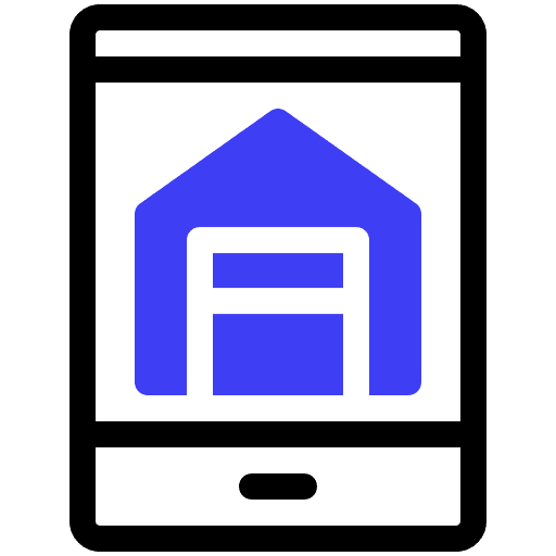 Mobile app phone house real estate icon
