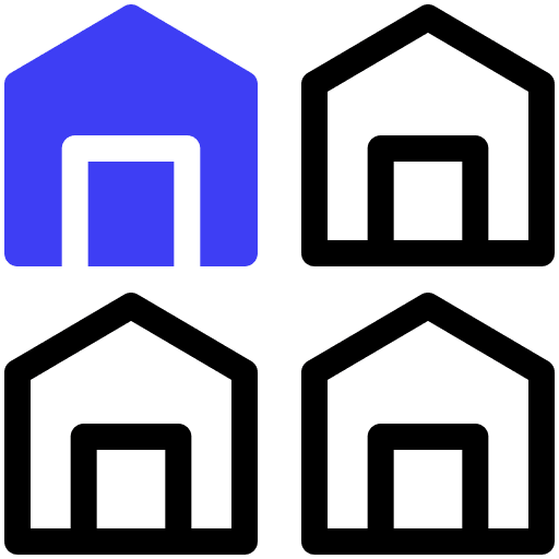 Residential apartment office buildings icon