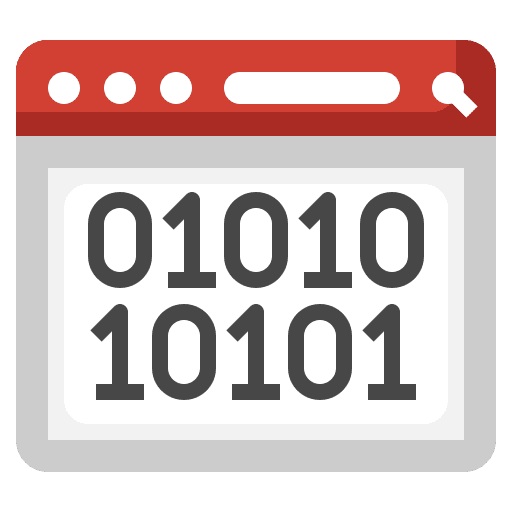 Binary code browser coding seo and web icon Binary code browser coding seo and web icon