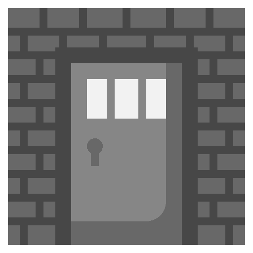 Prision architecture and city cage jail icon