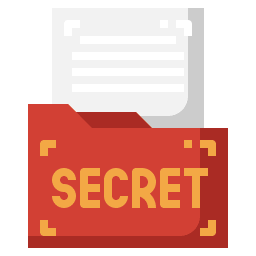 Secret files and folders information secret icon