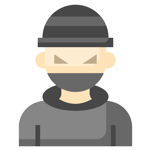 Thief burglar terrorist ski mask icon