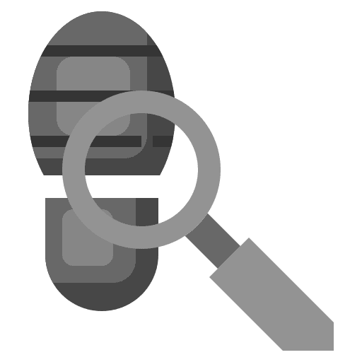 Footprint shoe prints footprint loupe icon Footprint shoe prints footprint loupe icon