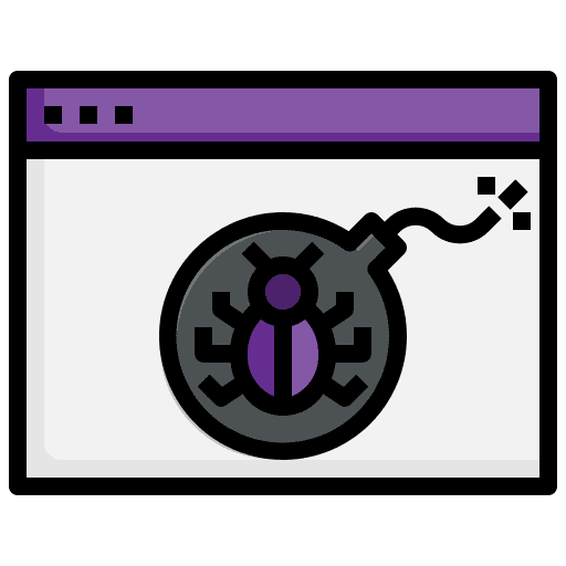Bomb laptop threat cybercrime icon
