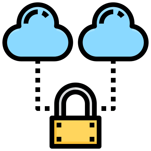 Cloud internet padlock hosting icon