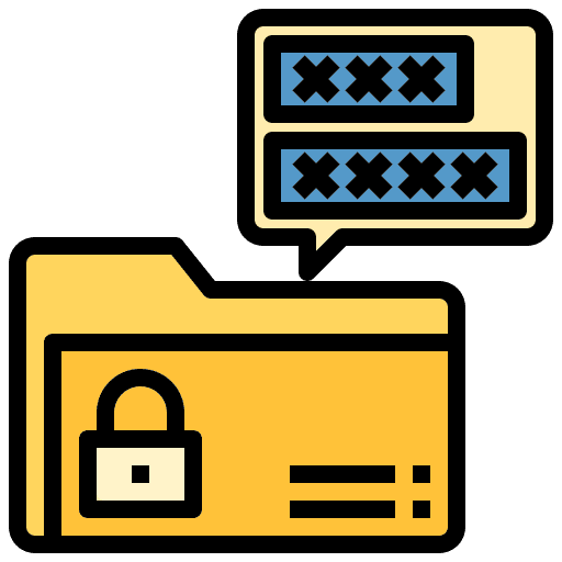 Encrypted data business and finance encryption folder icon