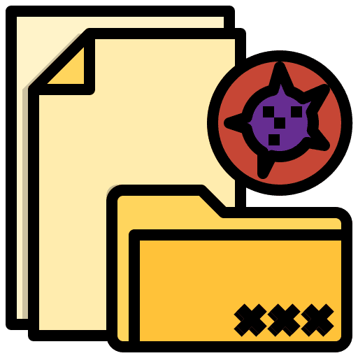 Infected folder documents antivirus files and folders icon
