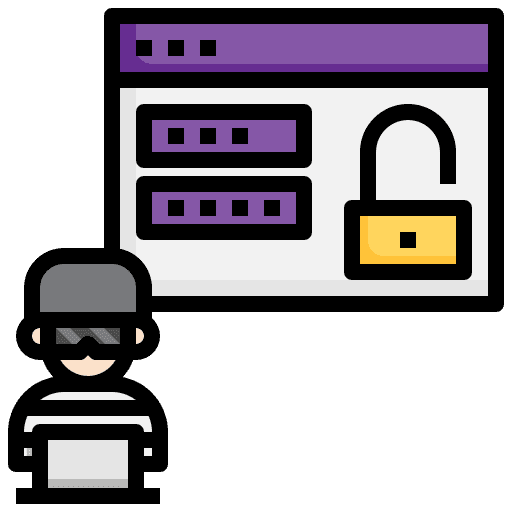 Unload unsecure hacking padlock icon