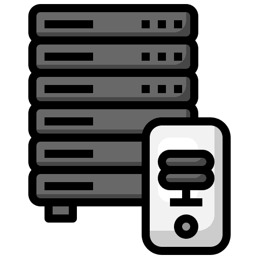 Smartphone backup hard drive mechanical icon