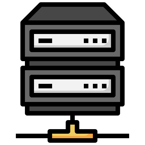 Server hosting networking data storage icon
