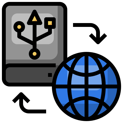 Transfer data hardware hard drive icon