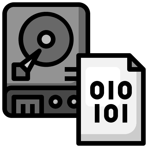 Binary storage hard drive data icon