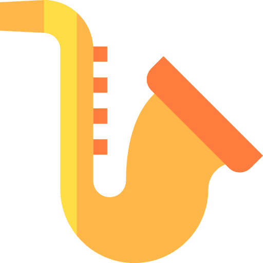 Saxophone orchestra music and multimedia music instrument icon