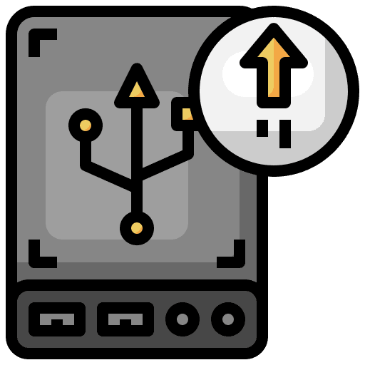 Upload disc hard disk electronics icon
