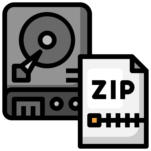 Zip hard drive hard disk compressed icon
