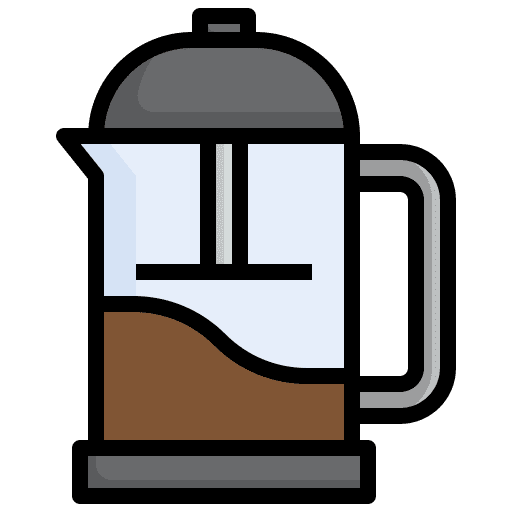 French press home brewing hot drink coffee pot icon