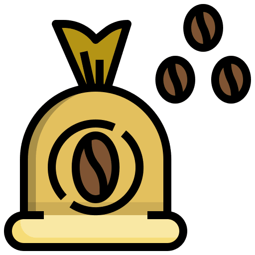 Coffee beans coffee bag seeds coffee pack icon