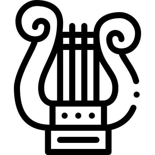 Lyre string instrument music music and multimedia icon Lyre string instrument music music and multimedia icon