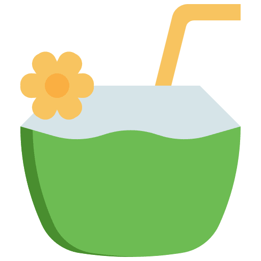 Coconut drink coconut drink straw tropical icon