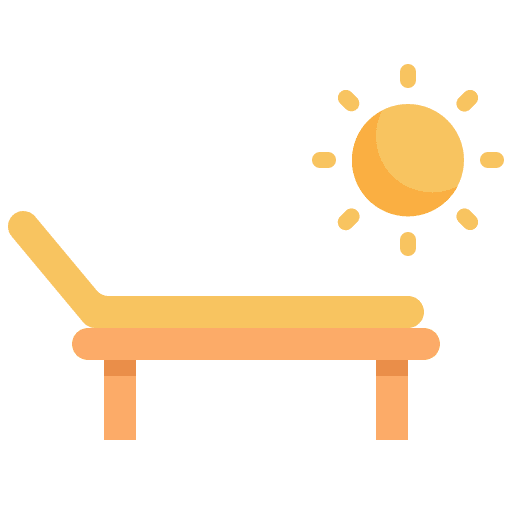 Lounger holidays beach sun icon