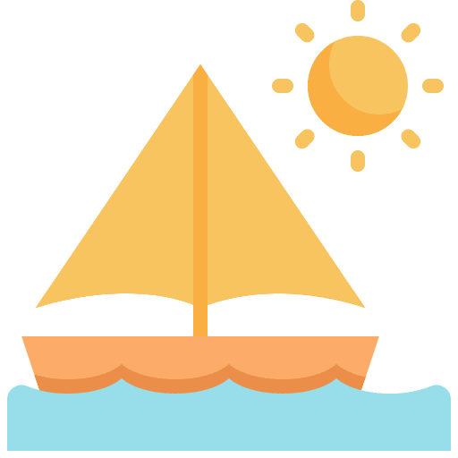 Sailing sun sailing boat icon Sailing sun sailing boat icon