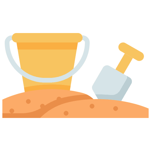 Sand bucket holidays childhood sand bucket icon