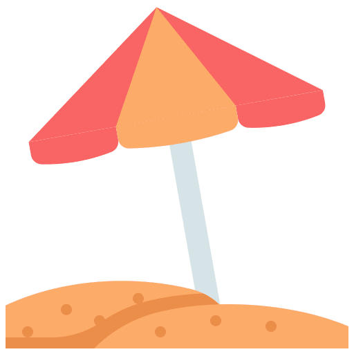 Sun umbrella summer vacations holidays icon