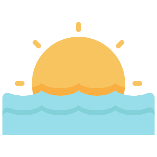 Sunset sea sunset beach icon Sunset sea sunset beach icon