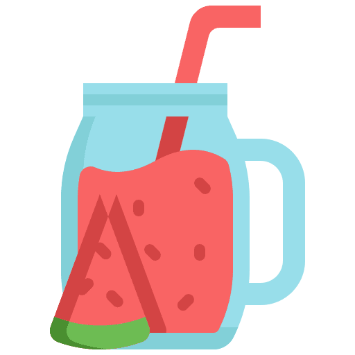 Watermelon glass drink straw icon