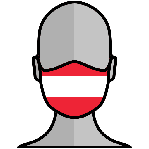 Face mask austria covid flag icon
