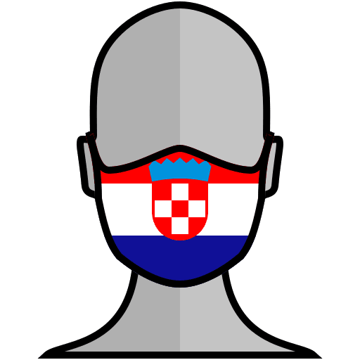 Face mask croatia flag healthcare and medical icon