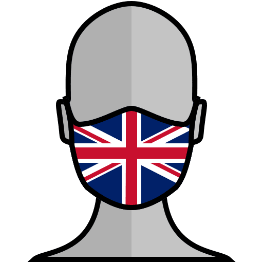 Face mask united kingdom flag covid icon