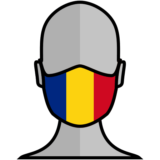 Face mask healthcare and medical romania flag icon Face mask healthcare and medical romania flag icon