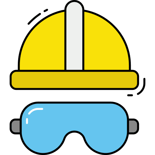 Helmet sports and competition safety ski goggles icon