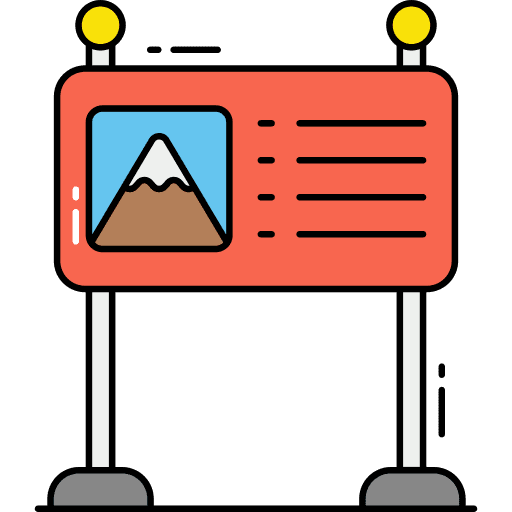 Signboard board signpost mountain icon Signboard board signpost mountain icon