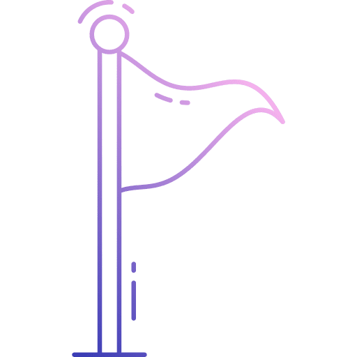 Flag mission fluttering pole icon