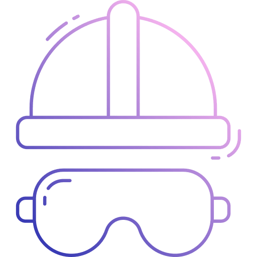 Helmet safety protection skiing equipments icon