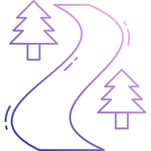 Ski route road nature path icon